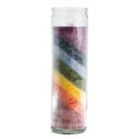 7 Chakra Kaars in Glas - 100 Branduren (21 cm) - thumbnail