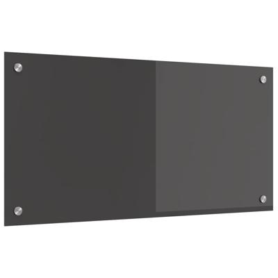 VidaXL Keuken spatscherm donkergrijs 80 x 40 cm gehard glas