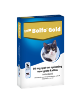 Bolfo Gold 80 Vlooiendruppels voor grote kat 2 pipetten - thumbnail