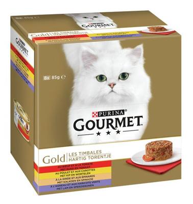 Gourmet Gold 8-Pack Hartig Torentje kattenvoer 48 x 85 g