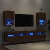 Tv-meubels met LED-verlichting 2 st 40,5x30x60 cm bruineiken - thumbnail