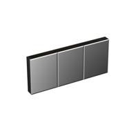 Spiegelkast Forzalaqua Uni 160x68.5x12.5 Cm 3 Deuren Tweezijdig Spiegel Eiken Black Oiled - thumbnail