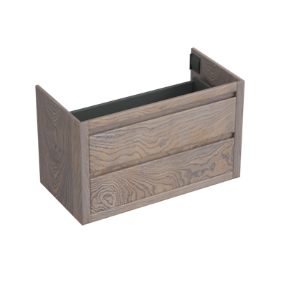 Onderkast Forzalaqua Gela 100x51x60 Cm 2 Softclose Lades Eiken Silver Grey Onderkast Forzalaqua Gela 100x51x60 Cm 2 Softclose Lades Eiken Silver Grey