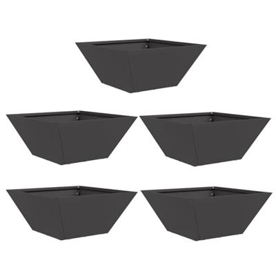 Tuin Kom Plantenbak 5 pcs Zwart 35 x 35 x 15 cm Staal