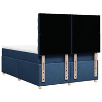 Boxspring met matras stof blauw 140x190 cm - thumbnail
