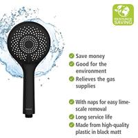 Wenko Doucheset Watersaving (Zwart) - thumbnail