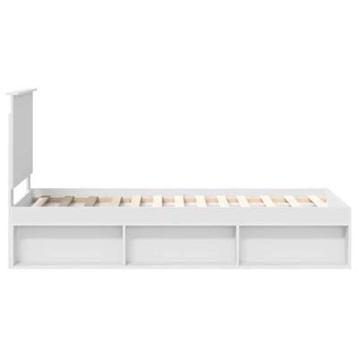 Bedframe met hoofdeinde Wit 75 x 190 cm Massief grenenhout