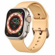 Soft siliconen bandje met gespsluiting - Donkergeel - Geschikt voor Apple Watch 38mm / 40mm / 41mm / 42mm - thumbnail
