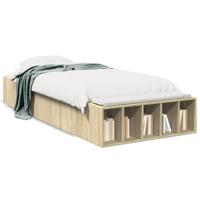 Bedframe bewerkt hout sonoma eikenkleurig 75x190 cm - thumbnail