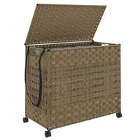 VidaXL Wasmand op wielen 66x35x60 cm rattan - thumbnail
