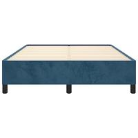 Bedframe fluweel donkerblauw 140x190 cm - thumbnail