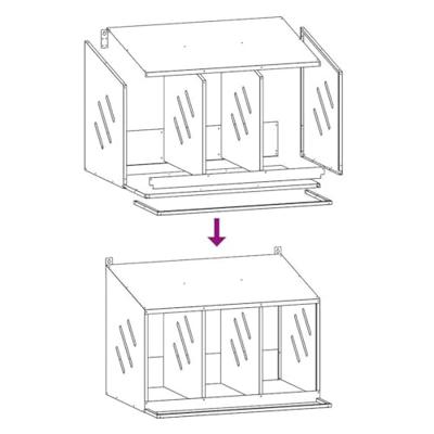 Kippennestkast met 3 vakken gegalvaniseerd metaal zilverkleurig Kippennestkast met 3 vakken gegalvaniseerd metaal zilverkleurig