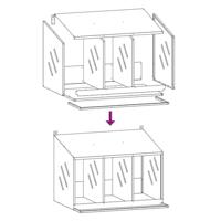Kippennestkast met 3 vakken gegalvaniseerd metaal zilverkleurig - thumbnail