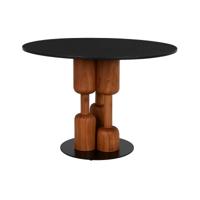 Eettafel Home ESPRIT Zwart Natuurlijk Marmer Acacia 106 x 106 x 76 cm - thumbnail