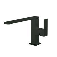 Wastafelmengkraan Tres Cuadro Exclusive 1-Hendel Uitloop Recht 14 cm Vierkant Mat Zwart - thumbnail