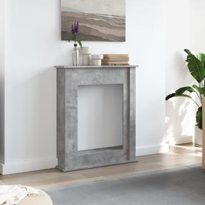 Haardombouw 75x20x87,5 cm bewerkt hout betongrijs