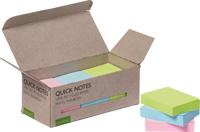 Q-CONNECT Quick Notes Recycled pastel, ft 38 x 51 mm, 100 vel, doos van 12 stuks in geassorteerde kleuren - thumbnail