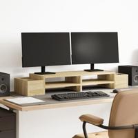 VidaXL Monitorstandaard opbergruimte 100x27x15 cm hout sonoma eiken - thumbnail