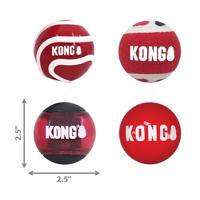 KONG SIGNATURE BALLEN ASSORTI 7X7X7 CM 4 ST - thumbnail