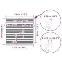 VidaXL Zebra rolgordijn 120x100 cm stofbreedte 115,9 cm zwart - thumbnail