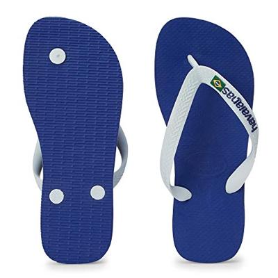 Teenslippers voor kinderen Brasil logo HAVAÏANAS marineblauw/wit