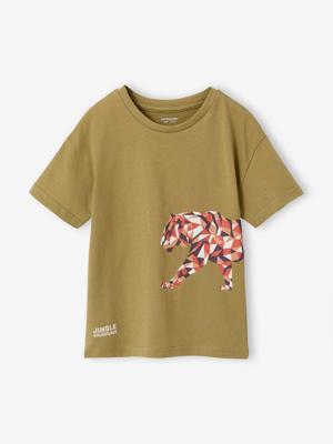T-shirt met korte mouwen tijger olijf