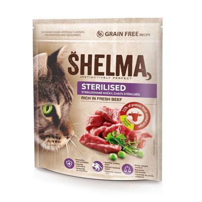 SHELMA Sterilised Rich in beef - droog kattenvoer - 750g