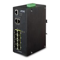 Planet IP30 Industrial 8 * 100/1000F SFP + 2 * 10/100/1000T Full, IGS-10080MFT (SFP + 2 * 10/100/1000T Full Managed Ethernet Switch (-40 tot 75 Degree C), 1588) - thumbnail