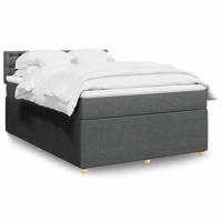 Boxspring met matras stof donkergrijs 160x200 cm - thumbnail