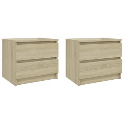 Nachtkastjes 2 st 50x39x43,5 cm bewerkt hout sonoma eikenkleur