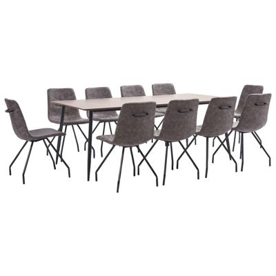 vidaXL 11-delige Eethoek kunstleer donkerbruin vidaXL 11-delige Eethoek kunstleer donkerbruin