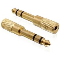 Delock 65361 65361 Jackplug Audio Adapter [1x Jackplug male 6,3 mm - 1x Jackplug female 3,5 mm] Goud - thumbnail