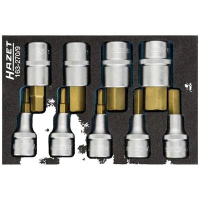HAZET Dopsleutelbitset 163-270/9 - 1/2 inch (12,5 mm) vierkant hol - Binnen-zeskant-profiel - 9-delig - 5 - 19 HAZET Dopsleutelbitset 163-270/9 - 1/2 inch (12,5 mm) vierkant hol - Binnen-zeskant-profiel - 9-delig - 5 - 19