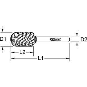 KS Tools 5153241 Freesstift Hardmetaal Lengte 38.5 mm Afmeting, Ø 3 mm