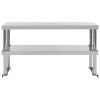 Verhoging voor werktafel 2-laags 120x30x65 cm roestvrij staal - thumbnail