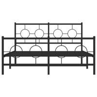 Bedframe met hoofd- en voeteneinde metaal zwart 140x200 cm - thumbnail