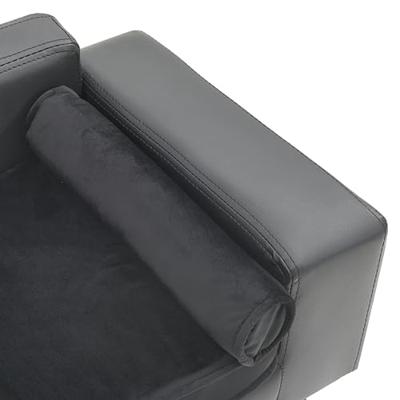 VidaXL Hondenbank 81x43x31 cm pluche en kunstleer grijs