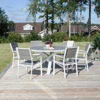 Nohr Ronde Tuintafel 'Marnell' Polywood, 140cm, kleur Wit - thumbnail