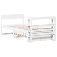 Bedframe zonder matras massief grenenhout wit 90x200 cm - thumbnail