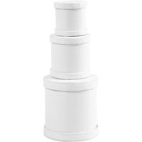 Creativ Company Trommel dozen set, h: 4+5+7 cm, d 4+5+6,5 cm, wit, 1 set - thumbnail