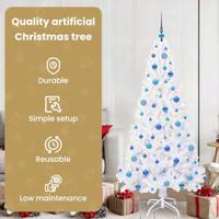 Kunstkerstboom met 300 LED Wit 180 cm PVC en staal - thumbnail