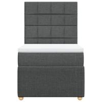 Boxspring met matras stof donkergrijs 160x200 cm - thumbnail
