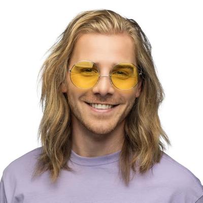 Boland Partybril hippie xl geel Boland Partybril hippie xl geel