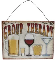 Wandversiering group therapy metaal 20x15 cm - thumbnail