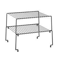 Metaltex Stapelbaar Rek voor Borden 32x32x14 cm 2 Stuks Zwart - thumbnail