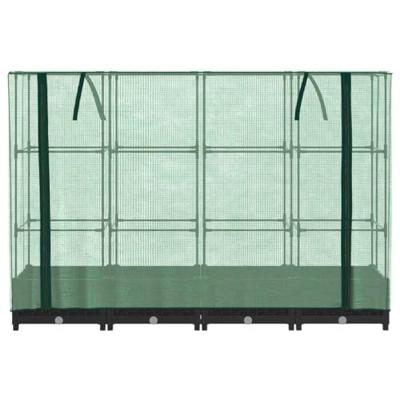 VidaXL Verhoogde plantenbak met kashoes rotanlook 160x40x123 cm VidaXL Verhoogde plantenbak met kashoes rotanlook 160x40x123 cm