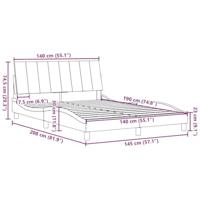 Bedframe zonder matras "Hanko" stof donkergrijs 140x190 cm - thumbnail