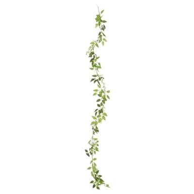 VidaXL Kerstslingers met bloemen 6 st 200 cm wit