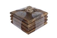 Onderzetter Manu Curved 4 naturel mango 10x10x10 cm - thumbnail