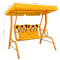 VidaXL Kinderschommelbank 115x75x110 cm stof geel - thumbnail